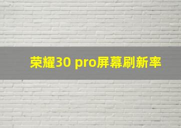 荣耀30 pro屏幕刷新率